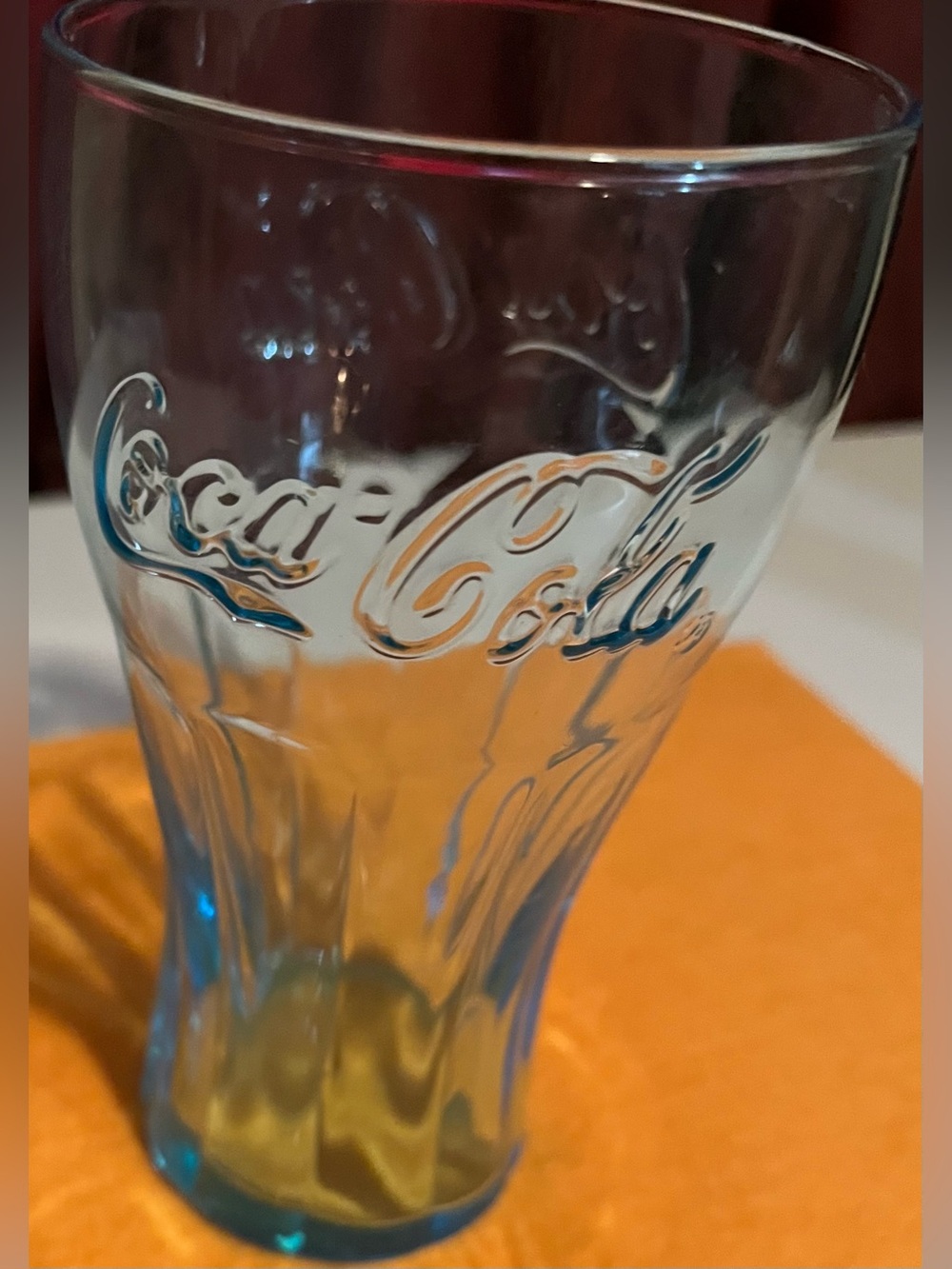 Vintage Aquamarine Blue Coca Cola Glass